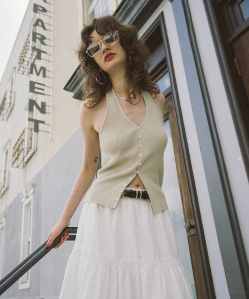 HANNE Halter neck knit vest