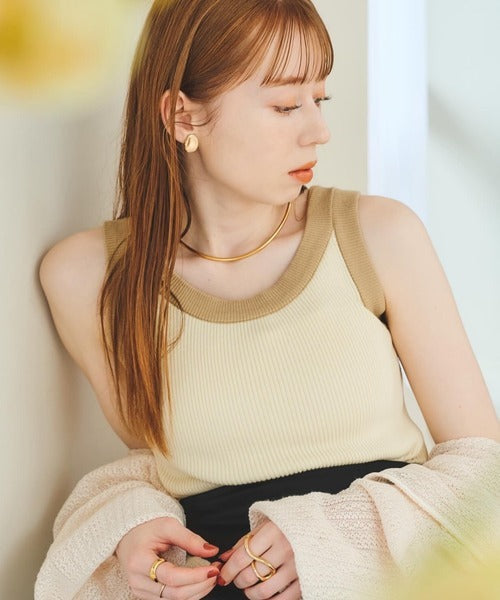 Hinari 撞色針織背心