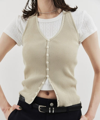 HANNE Halter neck knit vest