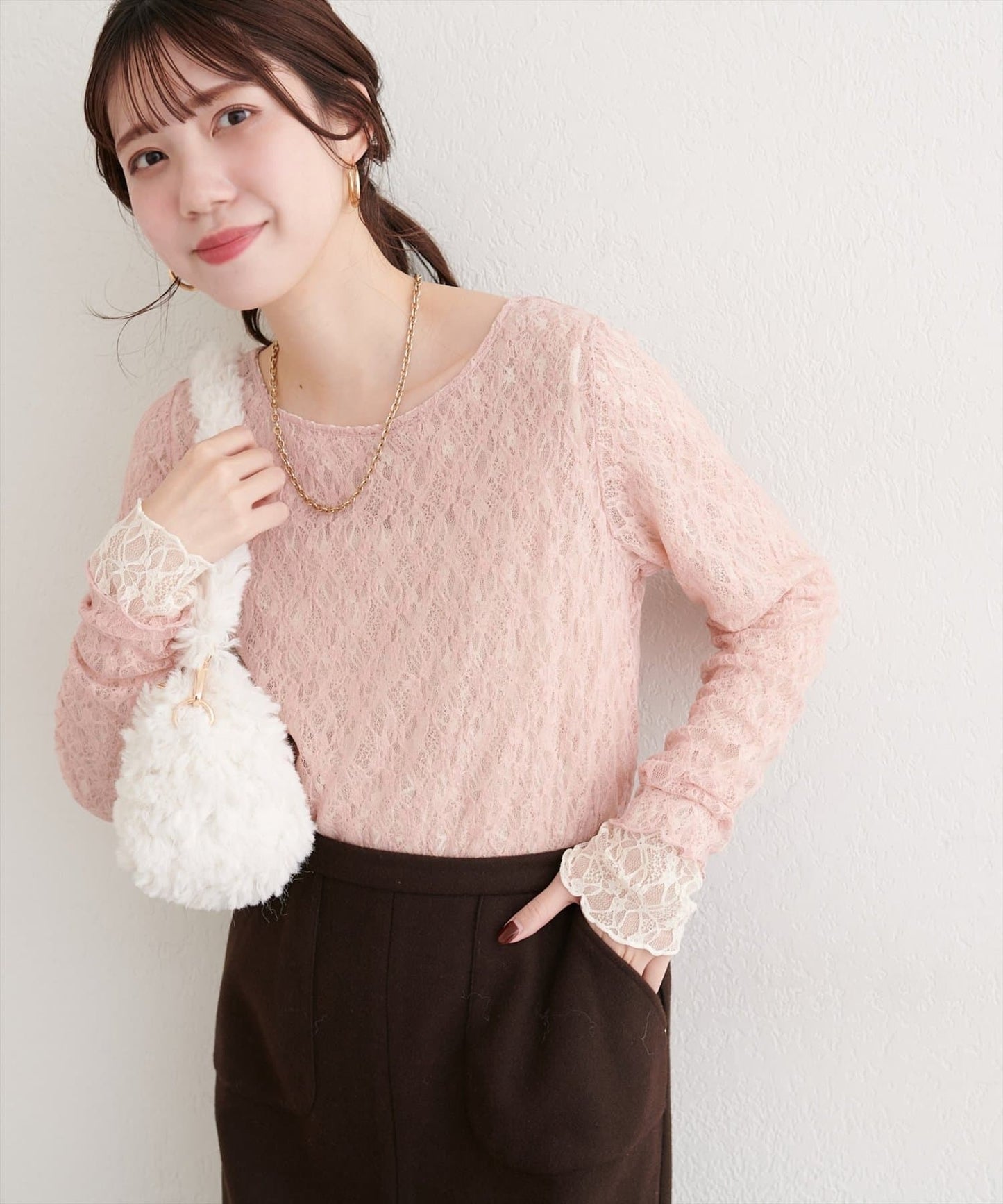 natural couture 雙面兩色Lace Top