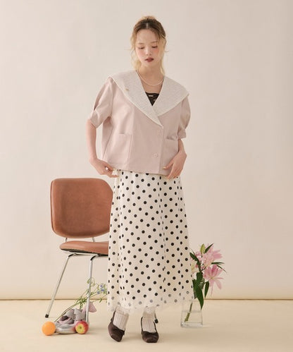 loin nuit sailor collar lace jacket