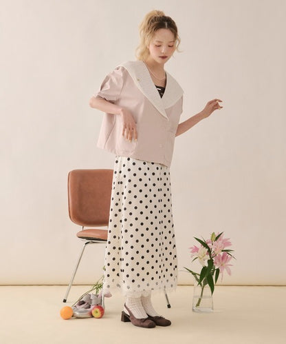 loin nuit sailor collar lace jacket