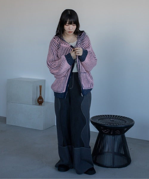 Vacancy 雙面可穿羅紋拉鍊連帽衫