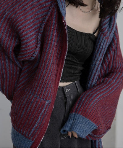 Vacancy 雙面可穿羅紋拉鍊連帽衫