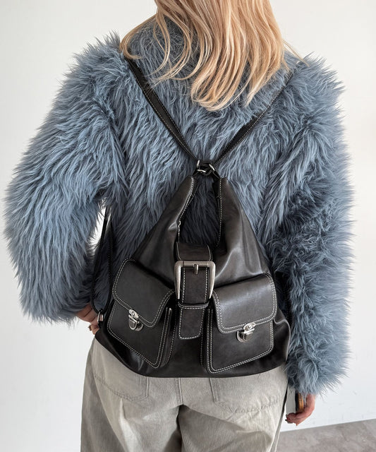 Kutir 3way 明線縫線皮袋