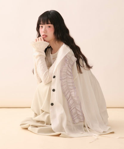 loin nuit sheer color scheme frill jacket