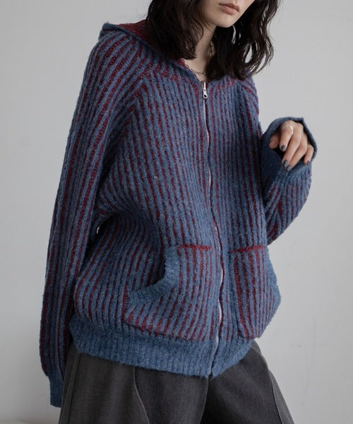 Vacancy 雙面可穿羅紋拉鍊連帽衫