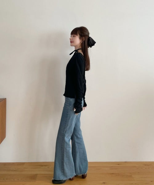 Hinari 高腰半喇叭褲