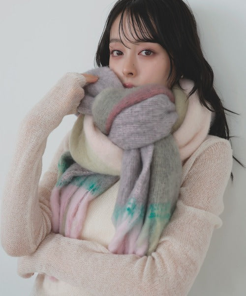 「全長240cm」LIAN 格仔長頸巾