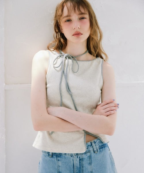 idem cup in bi color slit tank top