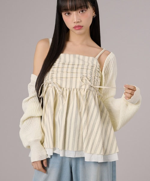apres mignon Pattern layered camisole