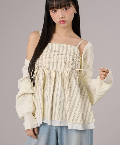 apres mignon Pattern layered camisole