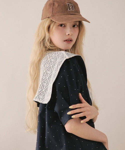 loin nuit sailor collar lace jacket