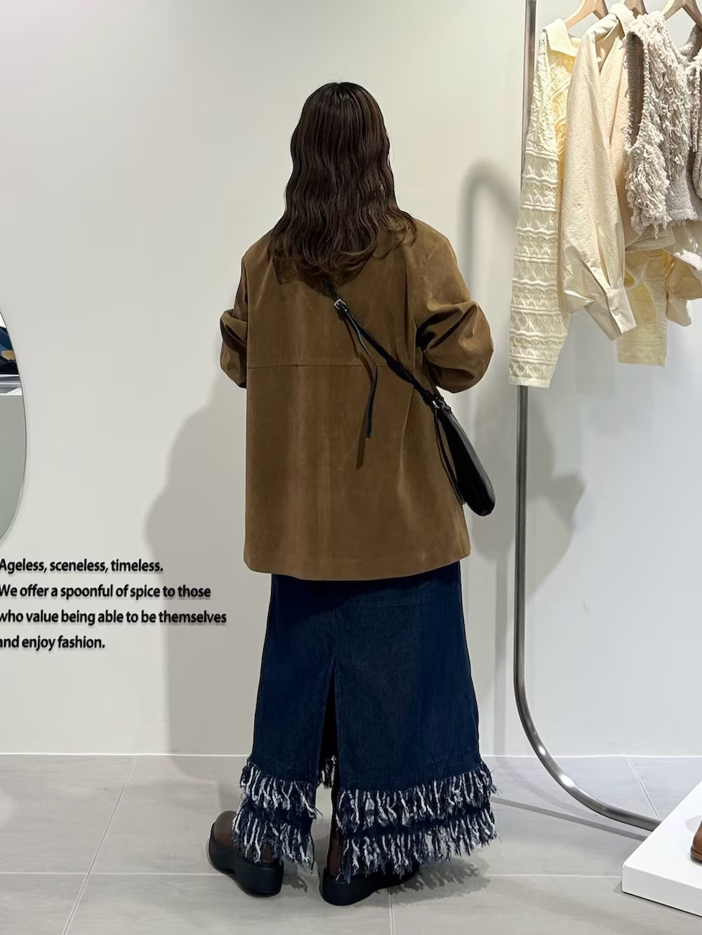 KBF 流蘇牛仔吊帶連身裙