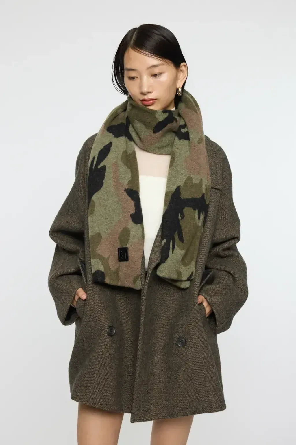 MOUSSY 針織圍巾[豹紋/迷彩]