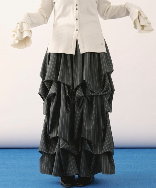 loin nuit tuck design volume skirt