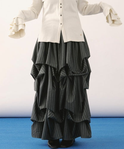 loin nuit tuck design volume skirt