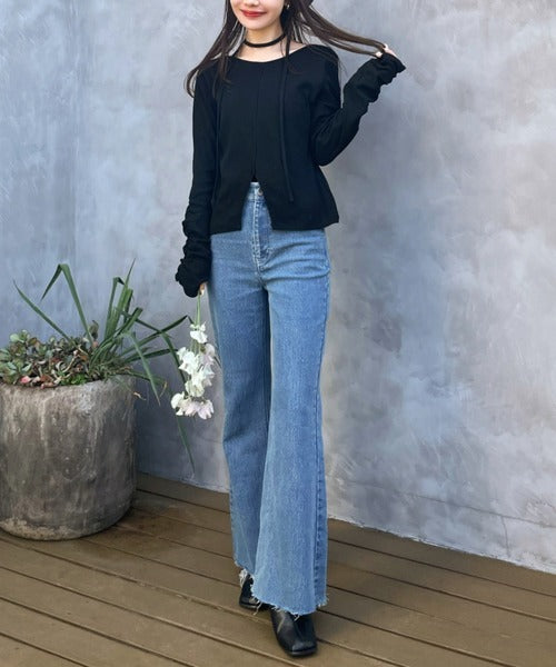 Hinari 高腰半喇叭褲