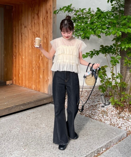 Hinari 高腰半喇叭褲