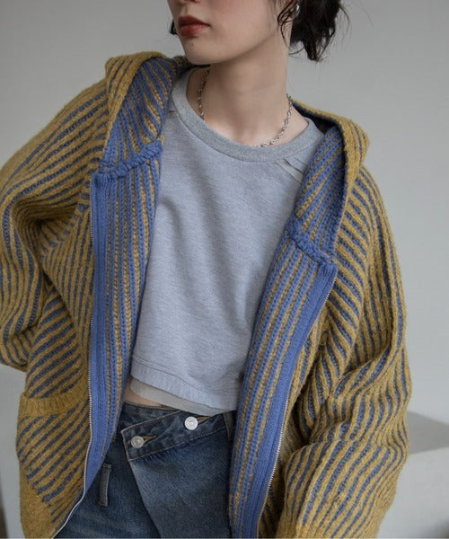 Vacancy 雙面可穿羅紋拉鍊連帽衫