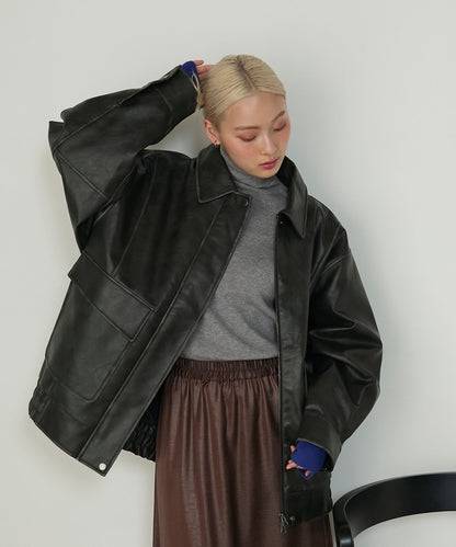 forksy. 假2件針織高領Top [吸濕發熱]