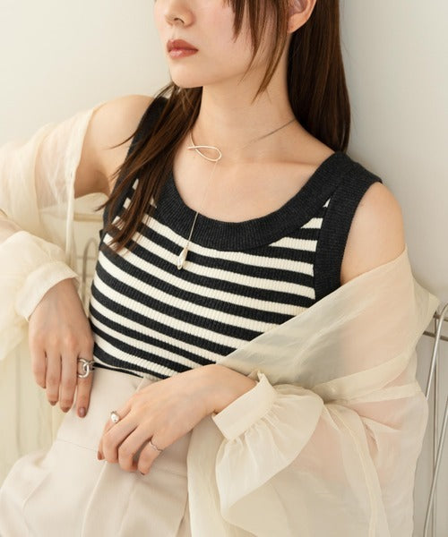 Hinari 撞色針織背心