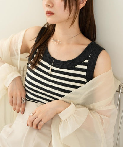 Hinari 撞色針織背心