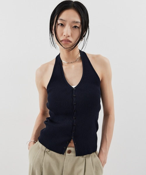 HANNE Halter neck knit vest