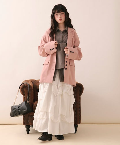 loin nuit tuck design volume skirt