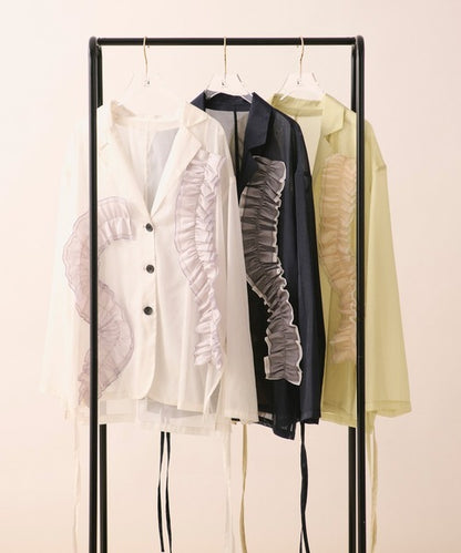 loin nuit sheer color scheme frill jacket