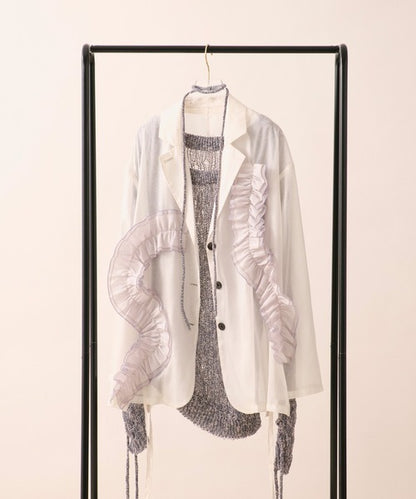 loin nuit sheer color scheme frill jacket