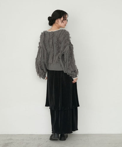 forksy. Fringe Knit Cardigan