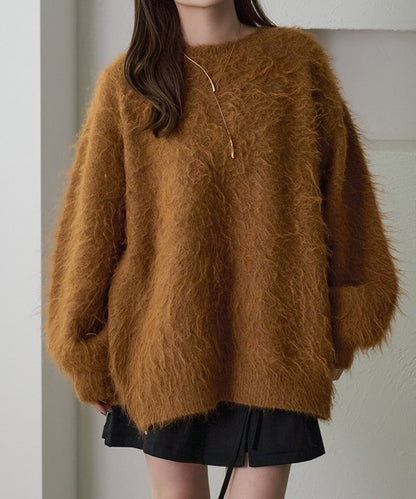 apres jour clair Shaggy lace-up knit cardigan