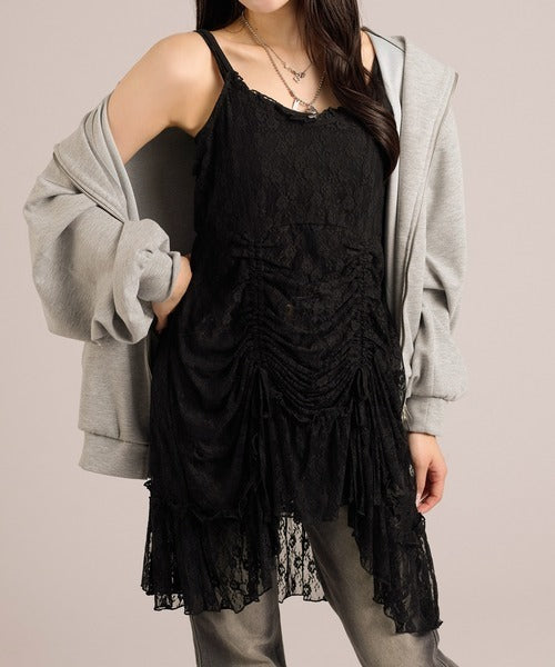 Lace drawstring cami tunic