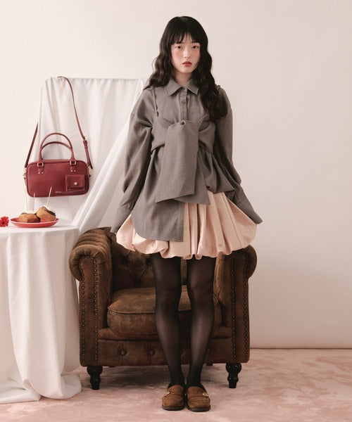 loin nuit Rhinestone ribbon shirt