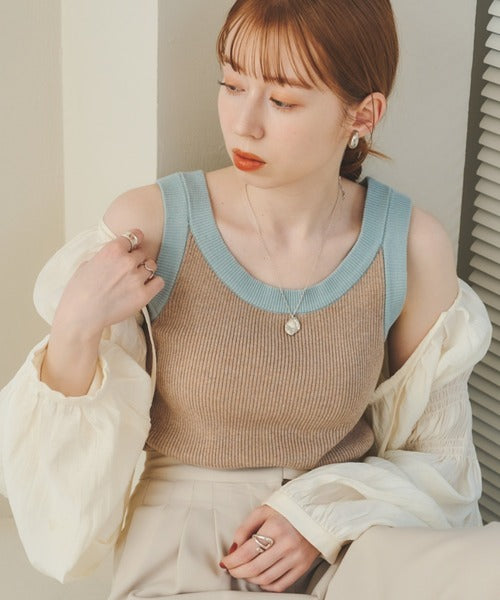 Hinari 撞色針織背心