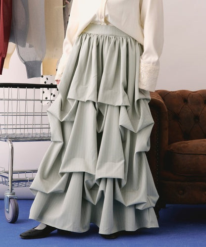loin nuit tuck design volume skirt