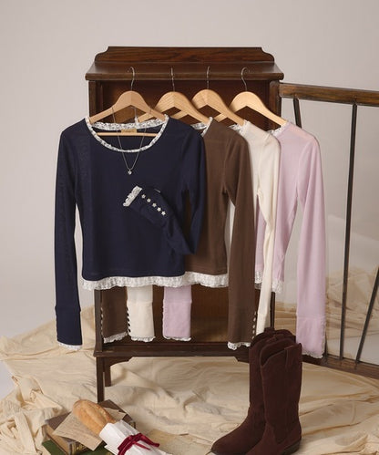 hazyl sheer sleeve design long T-shirt