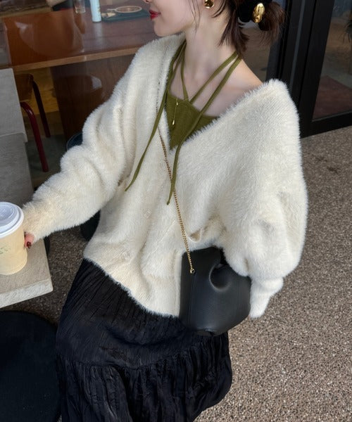 Hinari 綁帶掛頸混色上衣