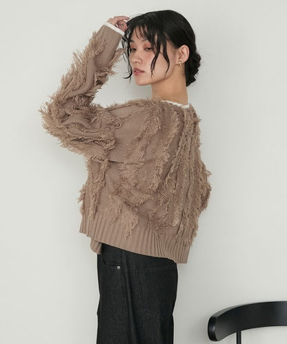 forksy. Fringe Knit Cardigan