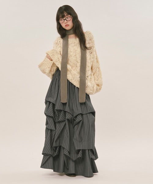loin nuit tuck design volume skirt