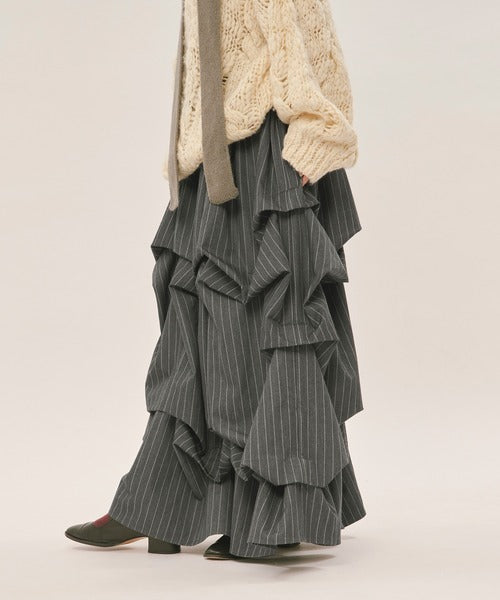 loin nuit tuck design volume skirt