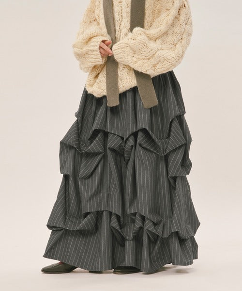 loin nuit tuck design volume skirt