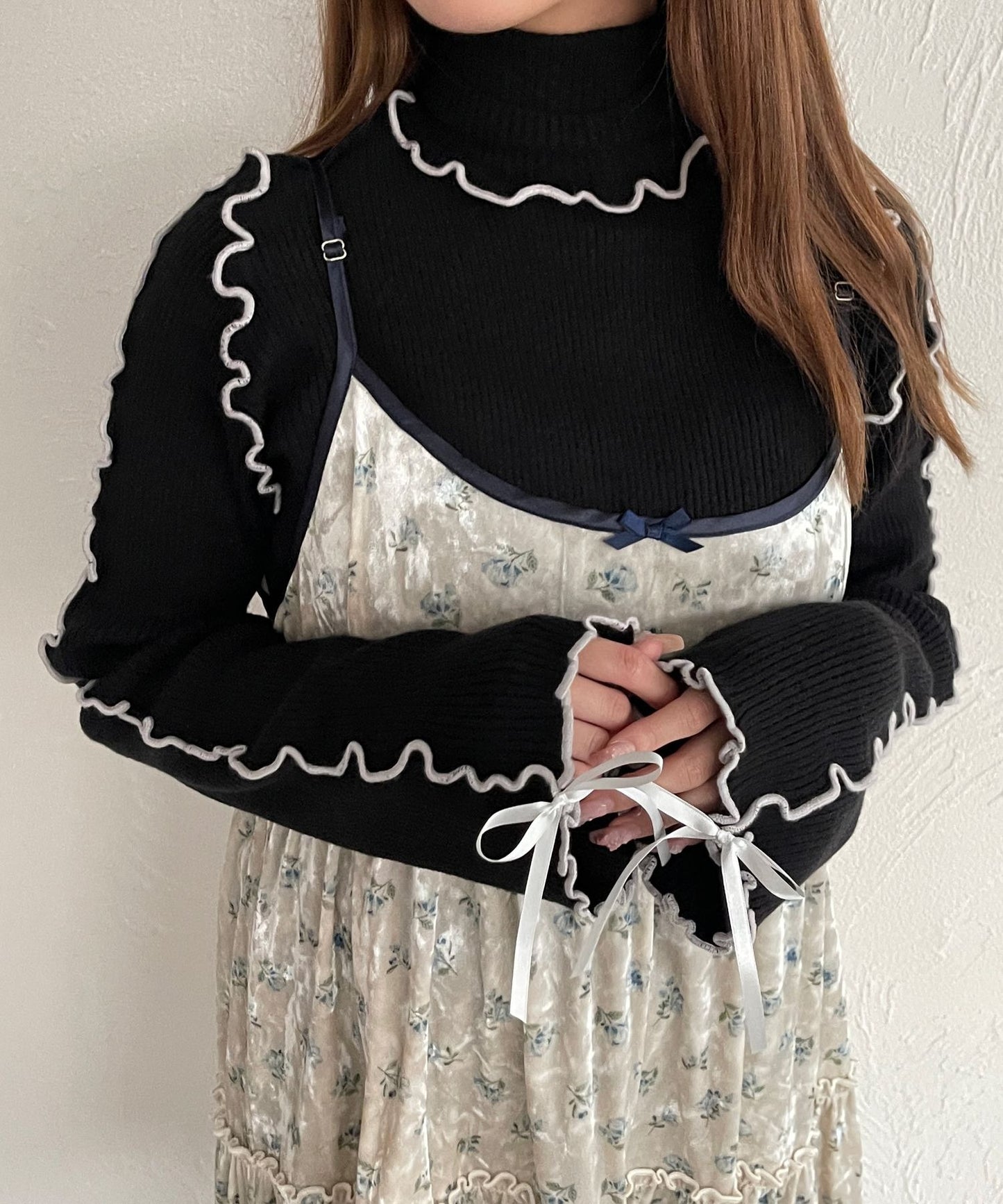 Kutir Ribbon 高領拼色 Knit