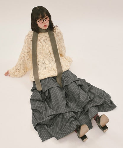 loin nuit tuck design volume skirt