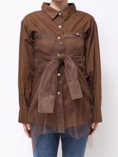 Ungrid 薄紗層次感Shirt [2件SET]