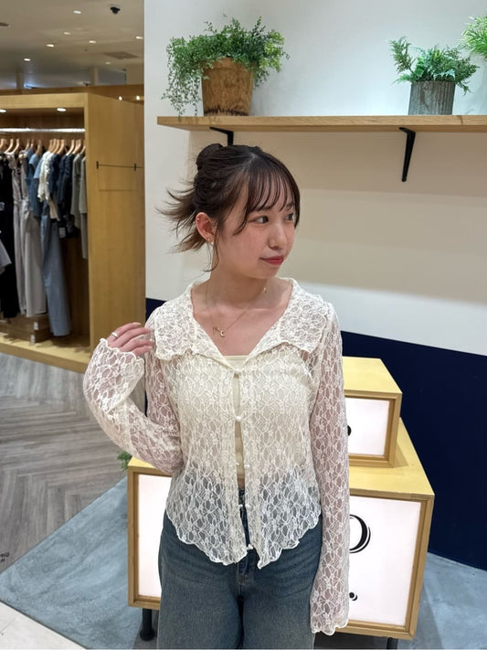 [短/長ver] Kastane Lace pullover with collar