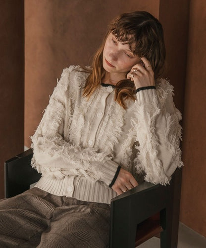 forksy. Fringe Knit Cardigan