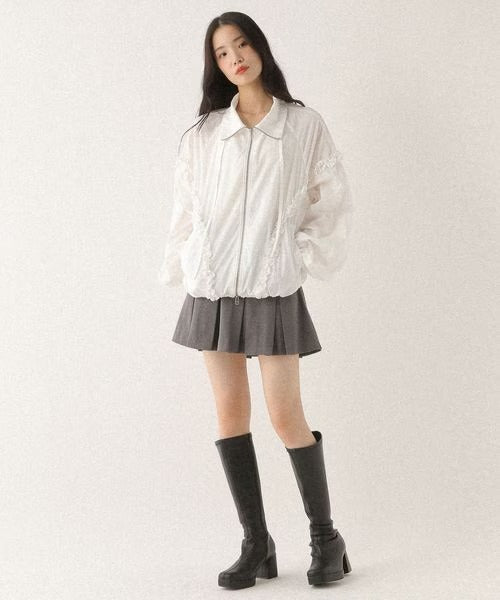 heather 褶邊尼龍 jacket