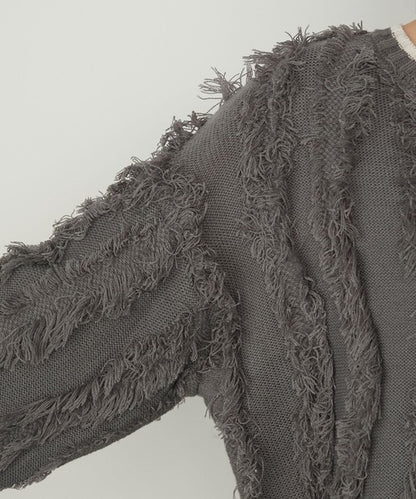 forksy. Fringe Knit Cardigan